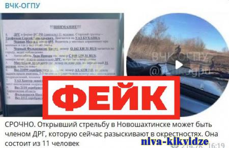 Фейк: украинский диверсант устроил стрельбу в Новошахтинске